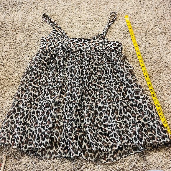 Vtg 90s Y2K Babydoll Leopard Animal Print Tank Cami Top Large Witchy Boho L - Picture 3 of 4